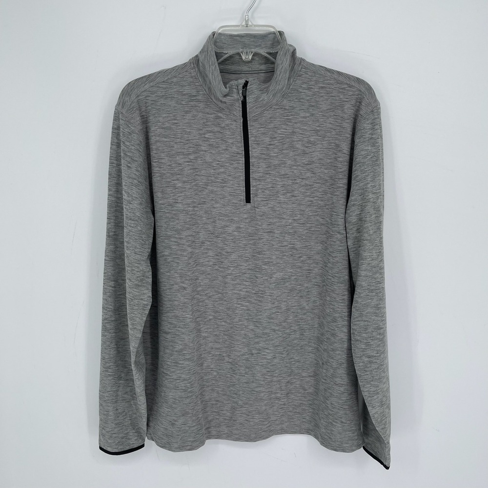 Gap Men's Gray All Day Stretch Wicking Quarter Zip Pullover Sweatshirt Size M